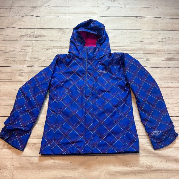Columbia Other - Columbia Jacket‎ Blue Omni-Tech Interchange Full Zip Hooded Youth Girls Size XL